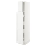 SEKTION / MAXIMERA Gabin alt extb 2 prtas 4 cjnes+ests, blanco/Axstad blanco mate, 38x61x203 cm