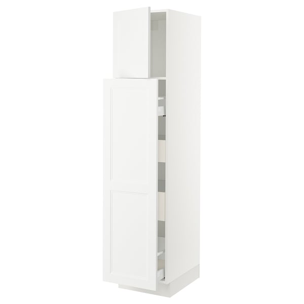 SEKTION / MAXIMERA Gabin alt extb 2 prtas 4 cjnes+ests, blanco/Axstad blanco mate, 46x61x203 cm