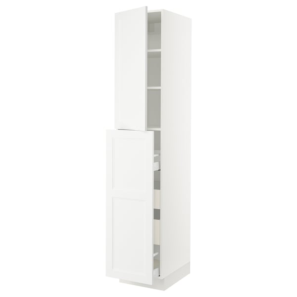SEKTION / MAXIMERA Gabin alt extb 2 prtas 4 cjnes+ests, blanco/Axstad blanco mate, 46x61x229 cm