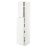 SEKTION / MAXIMERA Gabin alt extb 2 prtas 4 cjnes+ests, blanco/Axstad blanco mate, 38x61x203 cm