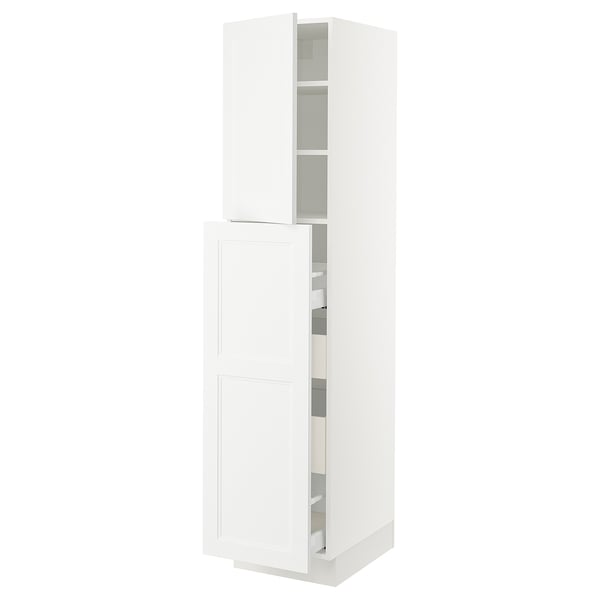 SEKTION / MAXIMERA Gabin alt extb 2 prtas 4 cjnes+ests, blanco/Axstad blanco mate, 46x61x203 cm