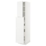 SEKTION / MAXIMERA Gabin alt extb 2 prtas 4 cjnes+ests, blanco/Axstad blanco mate, 46x61x203 cm
