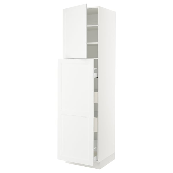 SEKTION / MAXIMERA Gabin alt extb 2 prtas 4 cjnes+ests, blanco/Axstad blanco mate, 61.0x61.0x228.6 cm