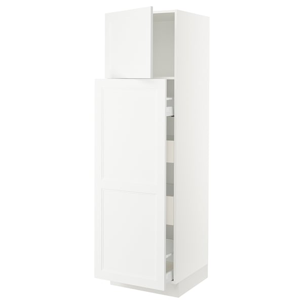 SEKTION / MAXIMERA Gabin alt extb 2 prtas 4 cjnes+ests, blanco/Axstad blanco mate, 61x61x203 cm