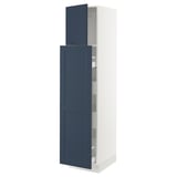 SEKTION / MAXIMERA Gabin alt extb 2 prtas 4 cjnes+ests, blanco Axstad/mate azul, 46x61x203 cm