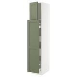 SEKTION / MAXIMERA Gabin alt extb 2 prtas 4 cjnes+ests, blanco/Axstad verde grisáceo, 38x61x203 cm