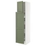 SEKTION / MAXIMERA Gabin alt extb 2 prtas 4 cjnes+ests, blanco/Axstad verde grisáceo, 46x61x203 cm
