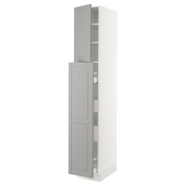 SEKTION / MAXIMERA Gabin alt extb 2 prtas 4 cjnes+ests, blanco/Bodbyn gris, 38x61x229 cm