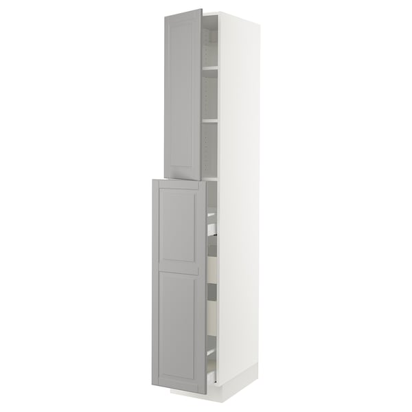 SEKTION / MAXIMERA Gabin alt extb 2 prtas 4 cjnes+ests, blanco/Bodbyn gris, 38x61x229 cm