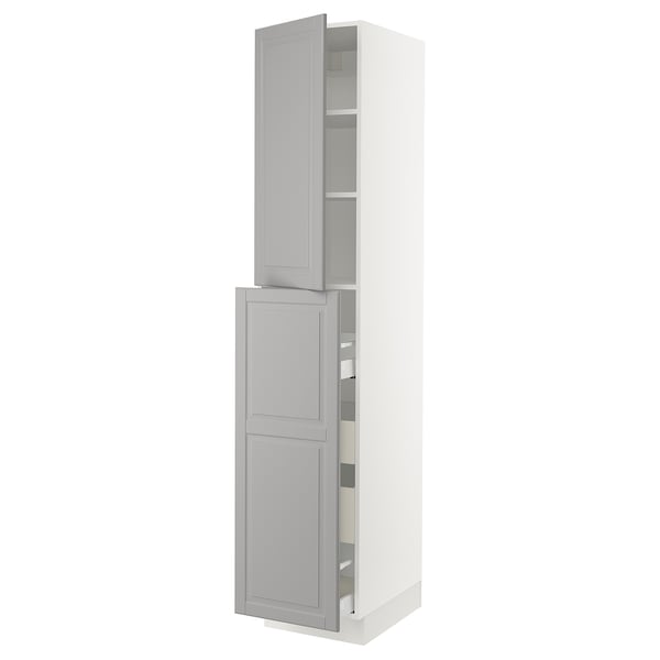 SEKTION / MAXIMERA Gabin alt extb 2 prtas 4 cjnes+ests, blanco/Bodbyn gris, 46x61x229 cm