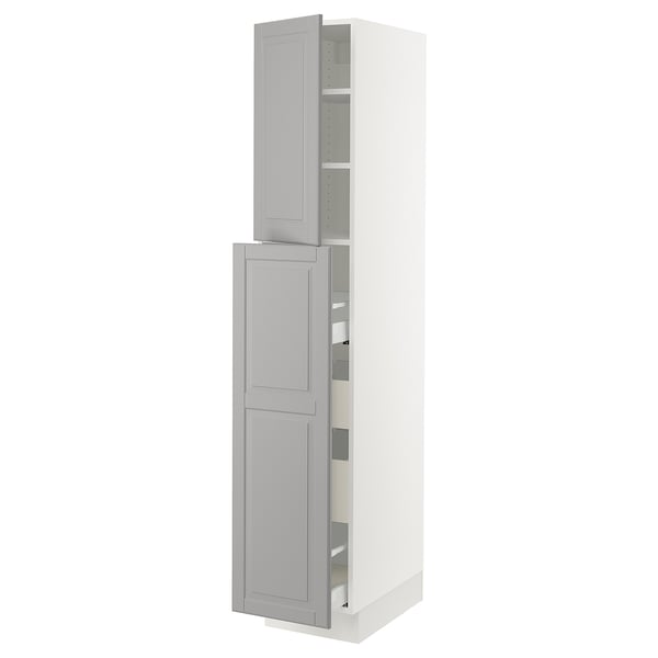 SEKTION / MAXIMERA Gabin alt extb 2 prtas 4 cjnes+ests, blanco/Bodbyn gris, 38x61x203 cm