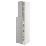 SEKTION / MAXIMERA Gabin alt extb 2 prtas 4 cjnes+ests, blanco/Bodbyn gris, 38x61x203 cm