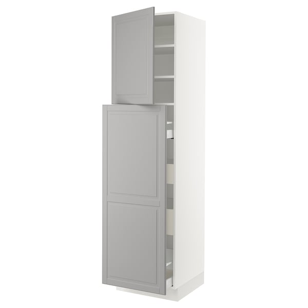 SEKTION / MAXIMERA Gabin alt extb 2 prtas 4 cjnes+ests, blanco/Bodbyn gris, 61.0x61.0x228.6 cm