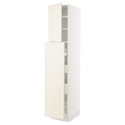 SEKTION / MAXIMERA Gabin alt extb 2 prtas 4 cjnes+ests, blanco/Bodbyn hueso, 46x61x229 cm