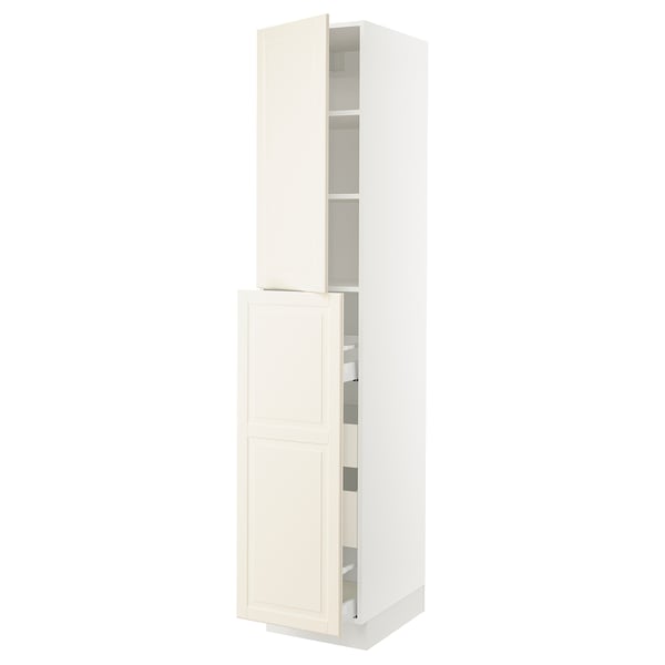 SEKTION / MAXIMERA Gabin alt extb 2 prtas 4 cjnes+ests, blanco/Bodbyn hueso, 46x61x229 cm