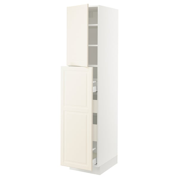 SEKTION / MAXIMERA Gabin alt extb 2 prtas 4 cjnes+ests, blanco/Bodbyn hueso, 46x61x203 cm