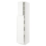 SEKTION / MAXIMERA Gabin alt extb 2 prtas 4 cjnes+ests, blanco Enköping/blanco efecto madera, 46x61x229 cm