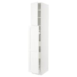 SEKTION / MAXIMERA Gabin alt extb 2 prtas 4 cjnes+ests, blanco Enköping/blanco efecto madera, 38x61x229 cm
