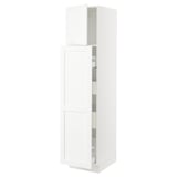 SEKTION / MAXIMERA Gabin alt extb 2 prtas 4 cjnes+ests, blanco Enköping/blanco efecto madera, 46x61x203 cm