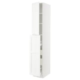 SEKTION / MAXIMERA Gabin alt extb 2 prtas 4 cjnes+ests, blanco Enköping/blanco efecto madera, 38x61x229 cm