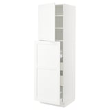 SEKTION / MAXIMERA Gabin alt extb 2 prtas 4 cjnes+ests, blanco Enköping/blanco efecto madera, 61x61x203 cm