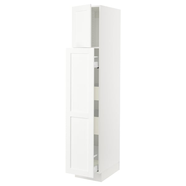 SEKTION / MAXIMERA Gabin alt extb 2 prtas 4 cjnes+ests, blanco Enköping/blanco efecto madera, 38x61x203 cm
