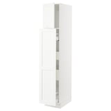 SEKTION / MAXIMERA Gabin alt extb 2 prtas 4 cjnes+ests, blanco Enköping/blanco efecto madera, 38x61x203 cm