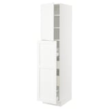 SEKTION / MAXIMERA Gabin alt extb 2 prtas 4 cjnes+ests, blanco Enköping/blanco efecto madera, 46x61x203 cm