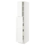 SEKTION / MAXIMERA Gabin alt extb 2 prtas 4 cjnes+ests, blanco Enköping/blanco efecto madera, 38x61x203 cm