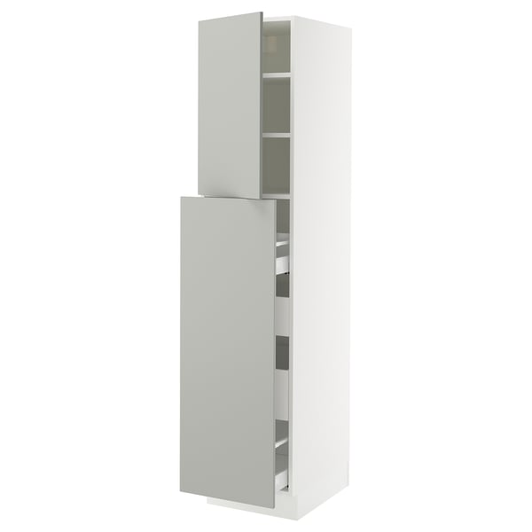 SEKTION / MAXIMERA Gabin alt extb 2 prtas 4 cjnes+ests, blanco/Havstorp gris claro, 46x61x203 cm