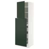 SEKTION / MAXIMERA Gabin alt extb 2 prtas 4 cjnes+ests, blanco/Havstorp Verde oscuro, 61x61x203 cm