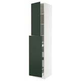 SEKTION / MAXIMERA Gabin alt extb 2 prtas 4 cjnes+ests, blanco/Havstorp Verde oscuro, 46x61x229 cm
