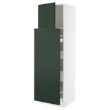 SEKTION / MAXIMERA Gabin alt extb 2 prtas 4 cjnes+ests, blanco/Havstorp Verde oscuro, 61x61x203 cm