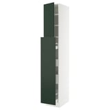 SEKTION / MAXIMERA Gabin alt extb 2 prtas 4 cjnes+ests, blanco/Havstorp Verde oscuro, 38x61x229 cm