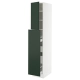 SEKTION / MAXIMERA Gabin alt extb 2 prtas 4 cjnes+ests, blanco/Havstorp Verde oscuro, 38x61x203 cm