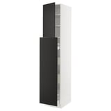 SEKTION / MAXIMERA Gabin alt extb 2 prtas 4 cjnes+ests, blanco/Nickebo Carbón mate, 46x61x229 cm