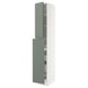 SEKTION / MAXIMERA Gabin alt extb 2 prtas 4 cjnes+ests, blanco/Nickebo Verde grisáceo mate, 38x61x229 cm