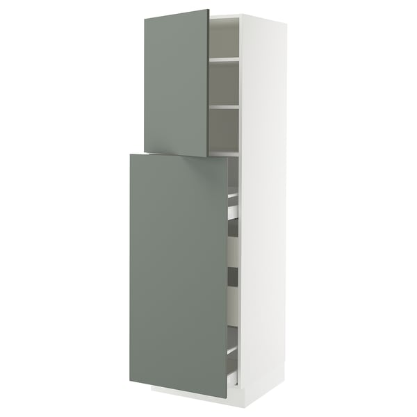 SEKTION / MAXIMERA Gabin alt extb 2 prtas 4 cjnes+ests, blanco/Nickebo Verde grisáceo mate, 61x61x203 cm