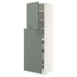 SEKTION / MAXIMERA Gabin alt extb 2 prtas 4 cjnes+ests, blanco/Nickebo Verde grisáceo mate, 61x61x203 cm