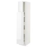 SEKTION / MAXIMERA Gabin alt extb 2 prtas 4 cjnes+ests, blanco/Ringhult blanco, 38x61x203 cm