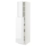 SEKTION / MAXIMERA Gabin alt extb 2 prtas 4 cjnes+ests, blanco/Ringhult blanco, 46x61x203 cm