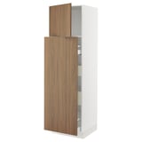 SEKTION / MAXIMERA Gabin alt extb 2 prtas 4 cjnes+ests, blanco/Tistorp Efecto nogal café, 61x61x203 cm