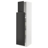 SEKTION / MAXIMERA Gabin alt extb 2 prtas 4 cjnes+ests, blanco/Upplöv Carbón mate, 46x61x203 cm