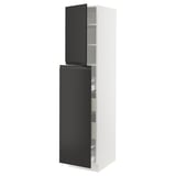 SEKTION / MAXIMERA Gabin alt extb 2 prtas 4 cjnes+ests, blanco/Upplöv Carbón mate, 46x61x203 cm