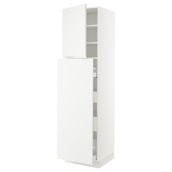 SEKTION / MAXIMERA Gabin alt extb 2 prtas 4 cjnes+ests, blanco/Voxtorp blanco mate, 61.0x61.0x228.6 cm