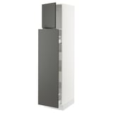 SEKTION / MAXIMERA Gabin alt extb 2 prtas 4 cjnes+ests, blanco/Voxtorp gris oscuro, 46x61x203 cm