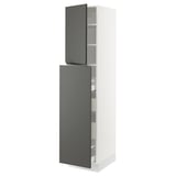 SEKTION / MAXIMERA Gabin alt extb 2 prtas 4 cjnes+ests, blanco/Voxtorp gris oscuro, 46x61x203 cm