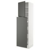 SEKTION / MAXIMERA Gabin alt extb 2 prtas 4 cjnes+ests, blanco/Voxtorp gris oscuro, 61.0x61.0x228.6 cm