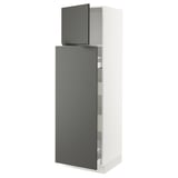 SEKTION / MAXIMERA Gabin alt extb 2 prtas 4 cjnes+ests, blanco/Voxtorp gris oscuro, 61x61x203 cm