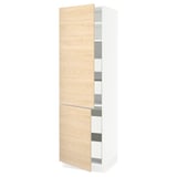 SEKTION / MAXIMERA Gabin alto 2 prtas 4 cjnes +ests, blanco/Askersund efecto fresno claro, 61x61x203 cm